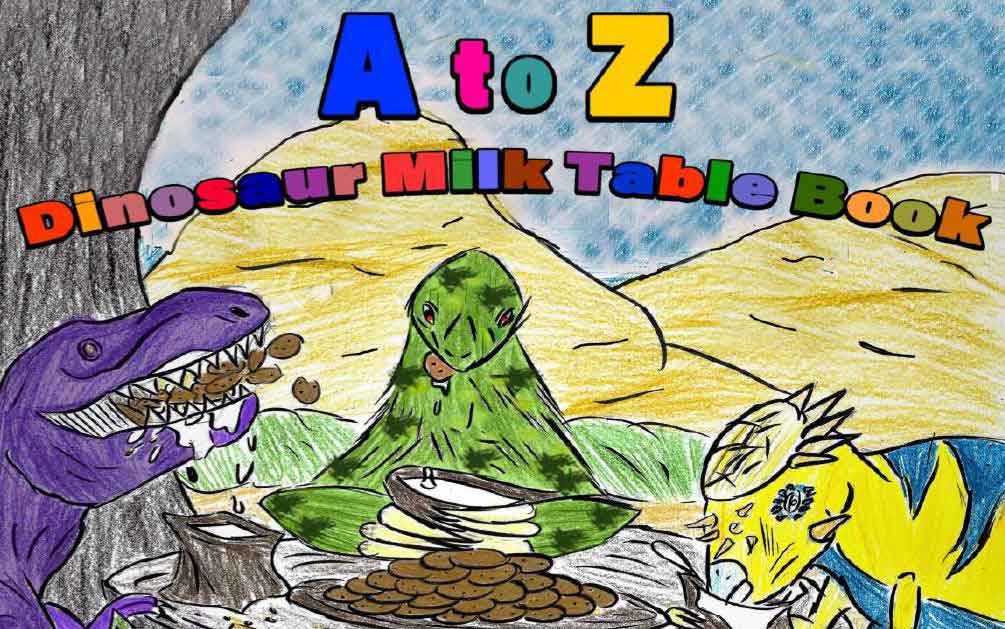 Dinosaur A to Z Milk Table Book & Free A to Z Dinosaur Coloring Book